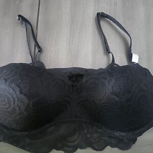 Victoria's Secret Black Rose Lace Bra